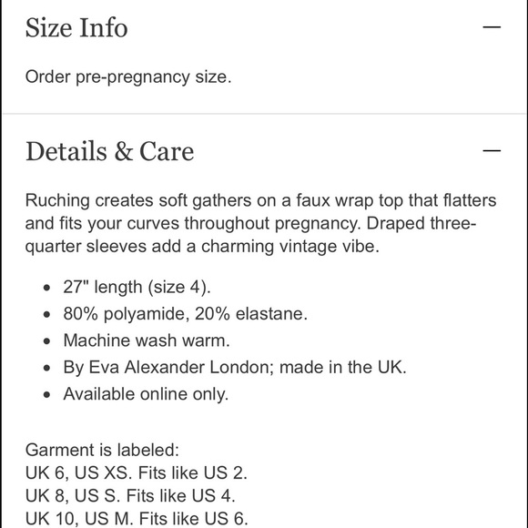 Eva Alexander ruched Maternity top blouse Size 10 - Picture 6 of 6